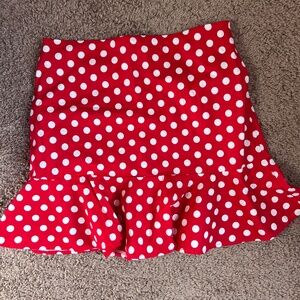 Betsey Johnson red & white polka dot skirt